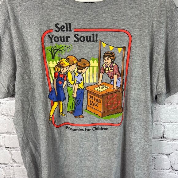 Sell Your Soul Economics for Children Black Matter Graphic T Shirt Size Large - Picture 2 of 5